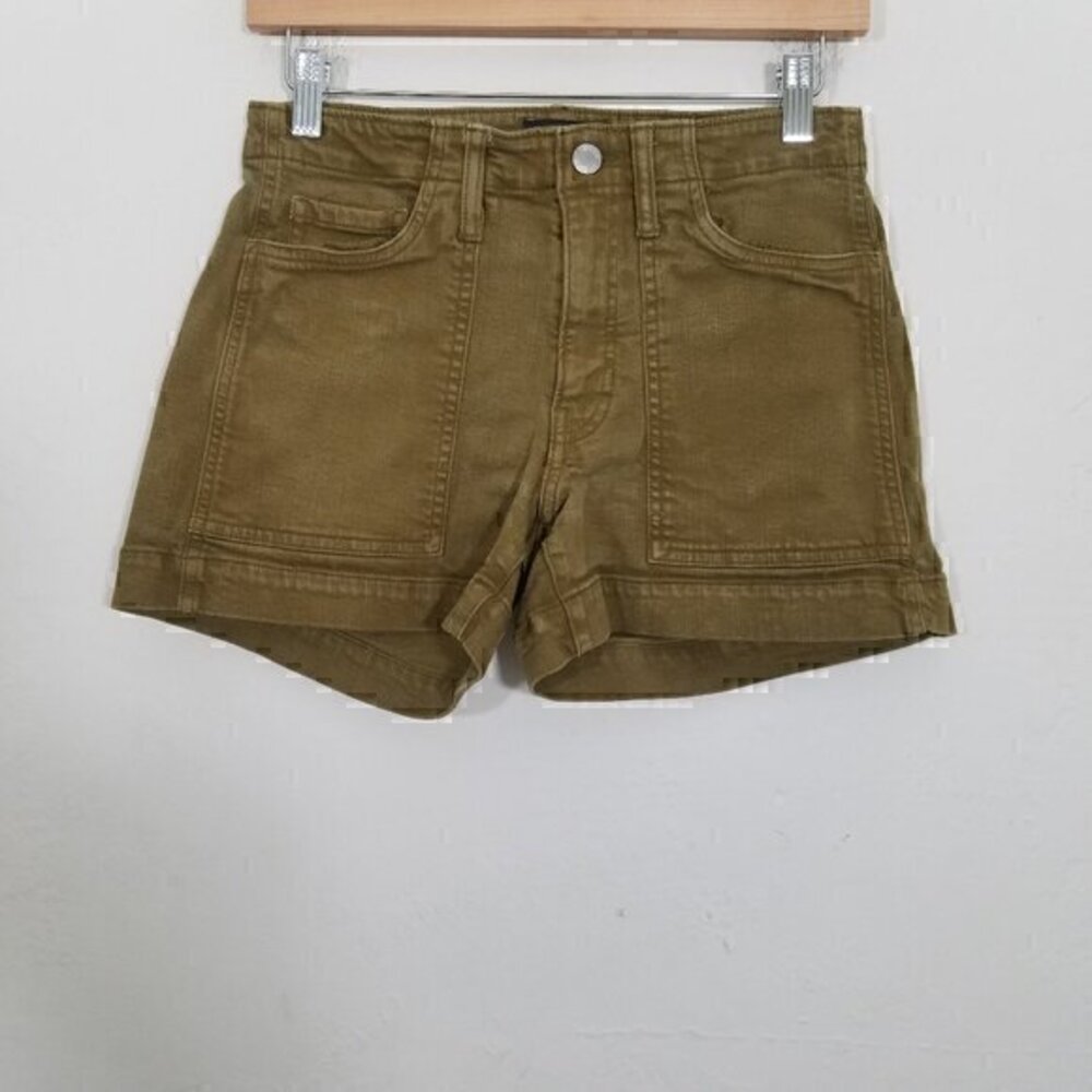 Banana Republic Premium Denim Mid-Rise Shorts Stretch Green‎ Size 27